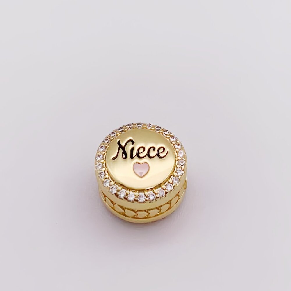 Pandora Engravable Niece Charm Gold-Plated